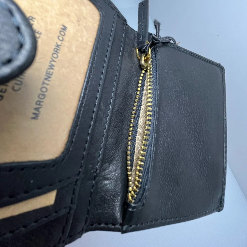 Genuine Leather Lizzie Compact Bifold Wallet by Margot New York - Picture 14 of 16